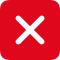 Red X square fill symbol